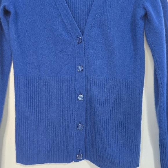 Tory Burch 100% Cashmere Cardigan in Cobalt Blue with small hole - Picture 6 of 13